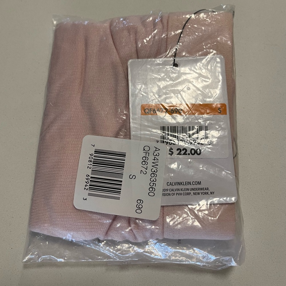 Calvin Klein One NWT Plush High Waist Hipster Size S Barely Pink